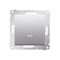 Łącznik jednobiegunowy z podświetleniem LED, 10AX, szybkozłącza, srebrny mat DW1L.01/43 Simon 54 | DW1L.01/43 Kontakt Simon