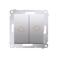 Przycisk roletowy (moduł) 16AX, 250V, zaciski śrubowe, srebrny mat DZP1A.01/43 Simon 54 | DZP1A.01/43 Kontakt Simon