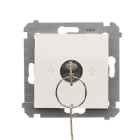 Łącznik na kluczyk roletowy 1-bieg.(moduł) 3 pozycyjny „I-0-II" 2 styki N/O, 5A, 250V, biały | DWZK.01/11 Kontakt Simon