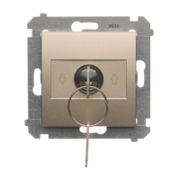 Łącznik na kluczyk roletowy 1-bieg.(moduł) 3 pozycyjny „I-0-II" 2 styki N/O, 5A, 250V, złoty mat | DWZK.01/44 Kontakt Simon