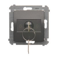 Łącznik na kluczyk roletowy 1-bieg.(moduł) 3 pozycyjny „I-0-II" 2 styki N/O, 5A, 250V, antracyt | DWZK.01/48 Kontakt Simon