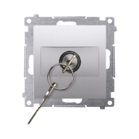 Łącznik na kluczyk roletowy chwilowy przycisk (moduł) 3 poz.„I-0-II" 2 styki N/O 5A, 250V, srebrny | DPZK.01/43 Kontakt Simon