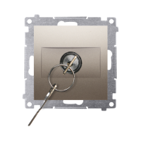 Łącznik na kluczyk roletowy chwilowy przycisk (moduł) 3 poz.„I-0-II" 2 styki N/O 5A, 250V, złoty | DPZK.01/44 Kontakt Simon