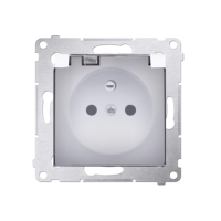 Gniazdo wtyczkowe IP44 b/uszczelki 16A, zac. śrubowe, klapka transp. biały Simon 54 | DGZ1BUZ.01/11A Kontakt Simon