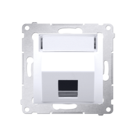 Pokrywa gniazd teleinformatycznych na Keystone skośna pojed. (moduł), biały, DKP1s.01/11 DKP1S.01/11 | DKP1S.01/11 Kontakt Simon