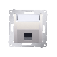 Pokrywa pojedyncza gniazd teleinformatycznych na Keystone skośna, krem DKP1S.01/41 Simon 54 | DKP1S.01/41 Kontakt Simon