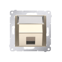 Pokrywa pojedyncza gniazd teleinformatycznych na Keystone skośna, złoty mat DKP1S.01/44 Simon 54 | DKP1S.01/44 Kontakt Simon