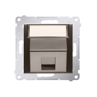 Pokrywa gniazd teleinformatycznych na Keystone skośna pojedyncza z polem opisowym (moduł), brąz mat | DKP1S.01/46 Kontakt Simon