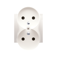 Pokrywa gniazda podwójnego z przesłonami do ramek PREMIUM, krem DGZ2MZP/41 Simon 54 | DGZ2MZP/41 Kontakt Simon