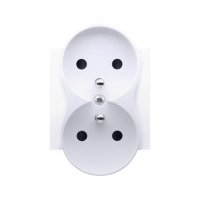 Pokrywa gniazda podwójnego z przesłonami do ramek NATURE, biały DGZ2MZNP/11 Simon 54 | DGZ2MZNP/11 Kontakt Simon