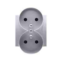 Pokrywa gniazda podwójnego z przesłonami do ramek NATURE, srebrny mat DGZ2MZNP/43 Simon 54 | DGZ2MZNP/43 Kontakt Simon