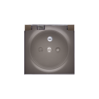 Pokrywa gniazda do wersji IP44 z przesłonami, klapka transparentna, brąz mat DGZ1BUZP/46A Simon 54 | DGZ1BUZP/46A Kontakt Simon