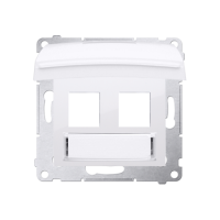 Pokrywa gniazd teleinformatycznych IP44 na Keystone podwójna pole opisowe antybakteryjny, biały | DKP2B.01/AB11 Kontakt Simon