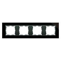 Ramka poczwórna Nature-szkło, czarna / pierścień grafit 82847-32 Simon 82 Nature | 82847-32 Kontakt Simon