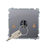 Łącznik roletowy z kluczem, 3 pozycyjny, „I-0-II” 2 styki N/O, stal inox BMWZK.01/21 Simon Basic | BMWZK.01/21 Kontakt Simon