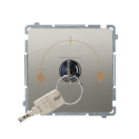 Łącznik roletowy z kluczem, 3 pozycyjny, „I-0-II” 2 styki N/O, satynowy BMWZK.01/29 Simon Basic | BMWZK.01/29 Kontakt Simon