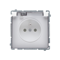 Gniazdo wtyczkowe z/u, IP44, 16A, zaciski śrubowe, klapka transp., biały BMGZ1B.01/11A Simon Basic | BMGZ1B.01/11A Kontakt Simon