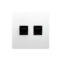 Gniazdo komputerowe RJ45 kat.5e + telefoniczne RJ11, biały BMF5T.02/11 Simon Basic | BMF5T.02/11 Kontakt Simon