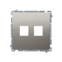 Pokrywa gniazd teleinformatycznych na Keystone płaska podwójna, satynowy BMPT/29 Simon Basic | BMPT/29 Kontakt Simon