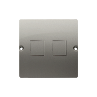 Pokrywa gniazd teleinformatycznych na Keystone płaska podwójna, satynowy BMGK1P/29 Simon Basic | BMGK1P/29 Kontakt Simon