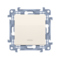 Łącznik jednobiegunowy z podświetleniem LED 10AX 250V, zaciski śrubowe, krem CW1L.01/41 Simon 10 | CW1L.01/41 Kontakt Simon