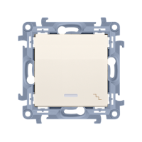 Łącznik schodowy z podświetleniem LED (moduł) 10AX, 250V, zac śrubowe, krem CW6L.01/41 Simon 10 | CW6L.01/41 Kontakt Simon