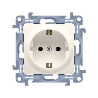 Gniazdo wtyczkowe Schuko pojedyncze z przesłoną, 16A, zaciski śrubowe, krem CGSZ1Z.01/41 Simon 10 | CGSZ1Z.01/41 Kontakt Simon