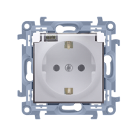 Gniazdo wtyczkowe Schuko IP44, klapka transparetna, 16A, zac śrubowe, biały CGSZ1B.01/11A Simon 10 | CGSZ1B.01/11A Kontakt Simon