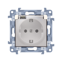 Gniazdo wtyczkowe Schuko IP44 z przesłoną, klapka transparetna, 16A, krem CGSZ1BZ.01/41A Simon 10 | CGSZ1BZ.01/41A Kontakt Simon