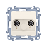 Gniazdo antenowe R-TV zakończeniowe tłum. TV-10dB, R-11dB, krem CAZ.01/41 Simon 10 | CAZ.01/41 Kontakt Simon
