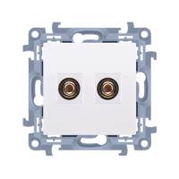 Gniazdo głośnikowe pojedyncze, 1 kolumna głośnikowa (moduł), przekrój przew. 6 mm2 biały Simon 10 | CGL2.01/11 Kontakt Simon