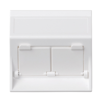 Płytka S500, 2x RJ z osłonami skośna, do adapterów MD, czysta biel 50000086-030 Simon Connect | 50000086-030 Kontakt Simon