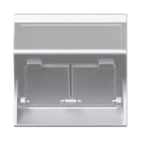 Płytka S500, 2x RJ z osłonami skośna, do adapterów MD, aluminium 50000086-033 Simon Connect | 50000086-033 Kontakt Simon