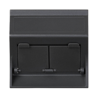 Płytka S500, 2xRJ z osłonami skośna, szary grafit 50000086-038 Simon Connect | 50000086-038 Kontakt Simon