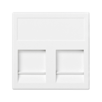 Płytka K45, 2xRJ z osłoną, uniwersalna, czysta biel KB76/9 Simon Connect | KB76/9 Kontakt Simon