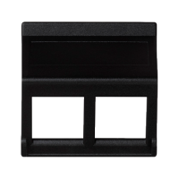 Płytka K45 2xRJ bez osłon skośna, do adapterów MD, czarny, Simon Connect | KB080/14 Kontakt Simon