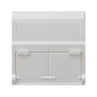 Płytka K45 2xRJ z osłoną skośna, do adapterów MD, czysta biel KB80/9 Simon Connect | KB80/9 Kontakt Simon