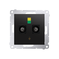 Gniazdo ekwipotencjalne podwójne (moduł), czarny mat, Simon 54 | DGEK2.01/49 Kontakt Simon