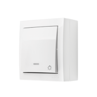 Przycisk światło IP44 z podświetleniem 10AX 250V zaciski śrubowe biały Aquaclick | ACS1L/11 Kontakt Simon