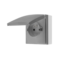 Gniazdo wtyczkowe IP44 pojedyncze z/u klapka kolor pokr przesł 16A 250V szybkozł szary Aquaclick | ACGZ1CZ/16 Kontakt Simon