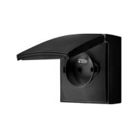 Gniazdo wtyczkowe IP44 pojedyncze z/u klapka kolor pokr przesł 16A 250V szybkzł czarny Aquaclick | ACGZ1CZ/49 Kontakt Simon