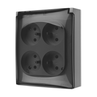 Gniazdo wtyczkowe IP44 4-krotne z uziemieniem klapka transp 16A 250V szybkozłącza szary Aquaclick | ACGZ4C/16A Kontakt Simon