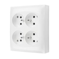 Gniazdo natynkowe wtyczkowe 4-krotne z uziemieniem IP20, 16A 250V, zaciski śrubowe, biały, Simon Aquaclick | ACGZN4/11 Kontakt Simon