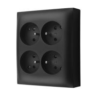 Gniazdo wtyczkowe IP20 poczwórne z/u z przesłonami 16A 250V zaciski śrub czarny Aquaclick | ACGZN4Z/49 Kontakt Simon