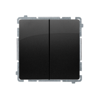 Przycisk podwójny zwierny, dwuobwodowy 2xwej 2xwyj 16AX, 250V, szybkozłącza, czarny Simon Basic | BMP2.01/49 Kontakt Simon