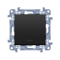 Łącznik jednobiegunowy z podświetleniem LED (moduł) 10AX, 250V, zaciski śrubowe, czarny Simon 10 | CW1L.01/49 Kontakt Simon