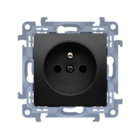 Gniazdo wtyczkowe z/u pojedyncze z przesł torów prąd (moduł) 16A 250V szybkozł. czarny mat Simon 10 | CGZ1CZ.01/49 Kontakt Simon
