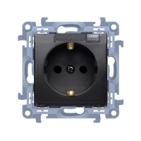 Gniazdo wtyczkowe Schuko do wersji IP44 z uszczelką, 16A, 250V, zaciski śrubowe, czarny Simon 10 | CGSZ1BZ.01/49A Kontakt Simon