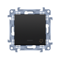 Przycisk "dzwonek" z podświetleniem LED (moduł) 10AX, 250V, zaciski śrubowe, czarny Simon 10 | CD1L.01/49 Kontakt Simon