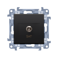 Gniazdo antenowe typu "F" pojedyncze (moduł), czarny Simon 10 | CASF1.01/49 Kontakt Simon